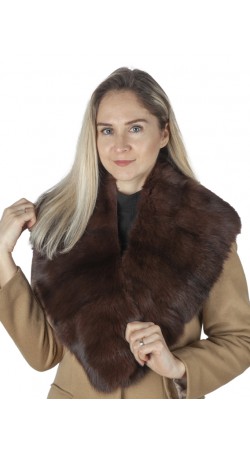 Dark brown sable fur collar